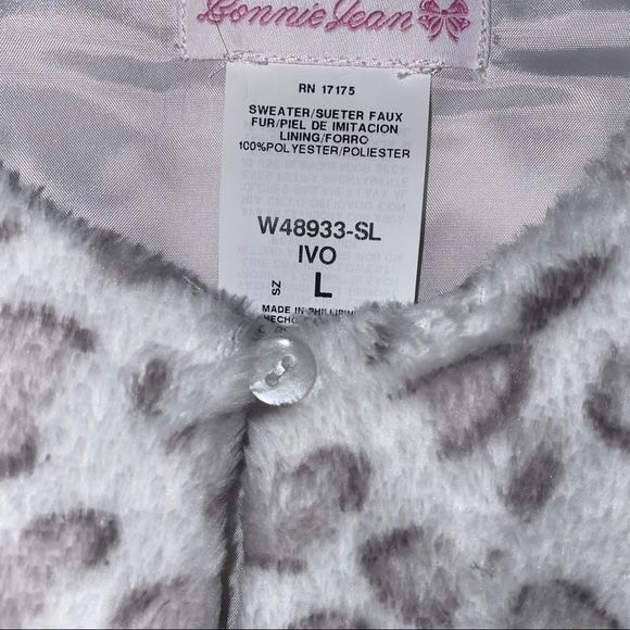 🆕Bonnie Jean Girls Faux Fur Leopard Shrug size L - Picture 3 of 4